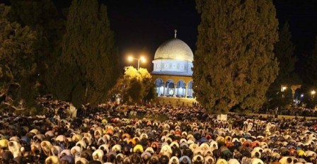 مراسم احیای شب بیست و هفتم ماه مبارک رمضان در مسجدالاقصی